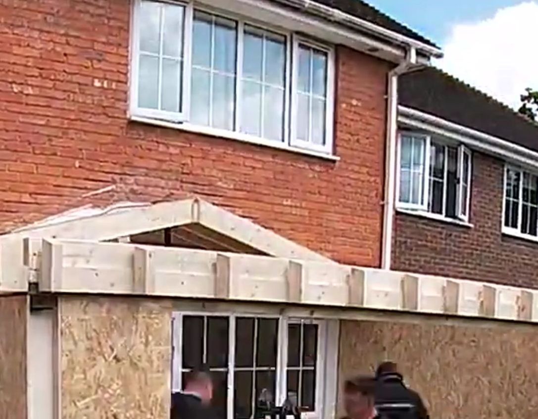 Extension shell — Home extension walls standing